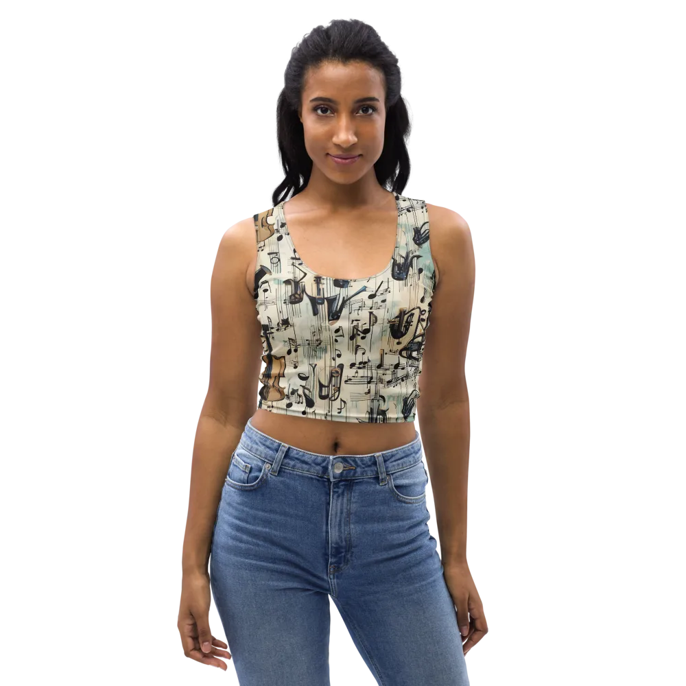 Midnight Symphony on Crop Top — Front