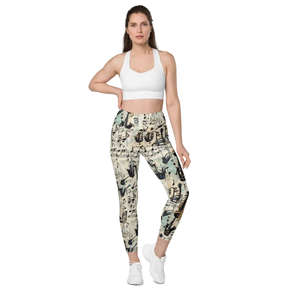 Midnight Symphony on Leggings with Pockets — Front