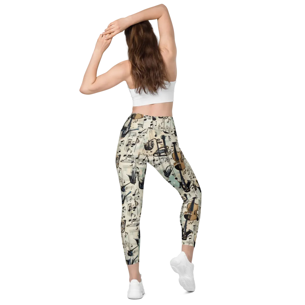 Midnight Symphony on Leggings with Pockets — Back