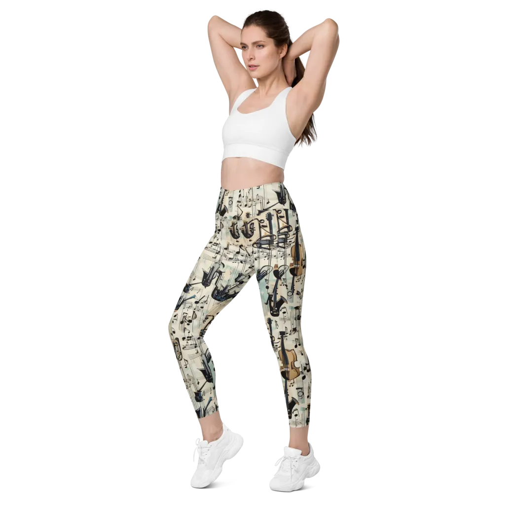 Midnight Symphony on Leggings with Pockets — Left Front