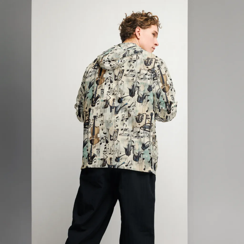 Midnight Symphony on Men's Windbreaker — Back