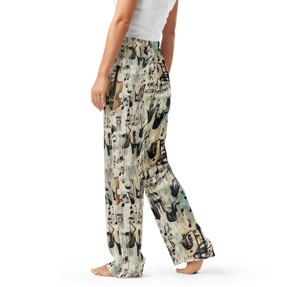 Midnight Symphony on Women's Pajama Pants — Left