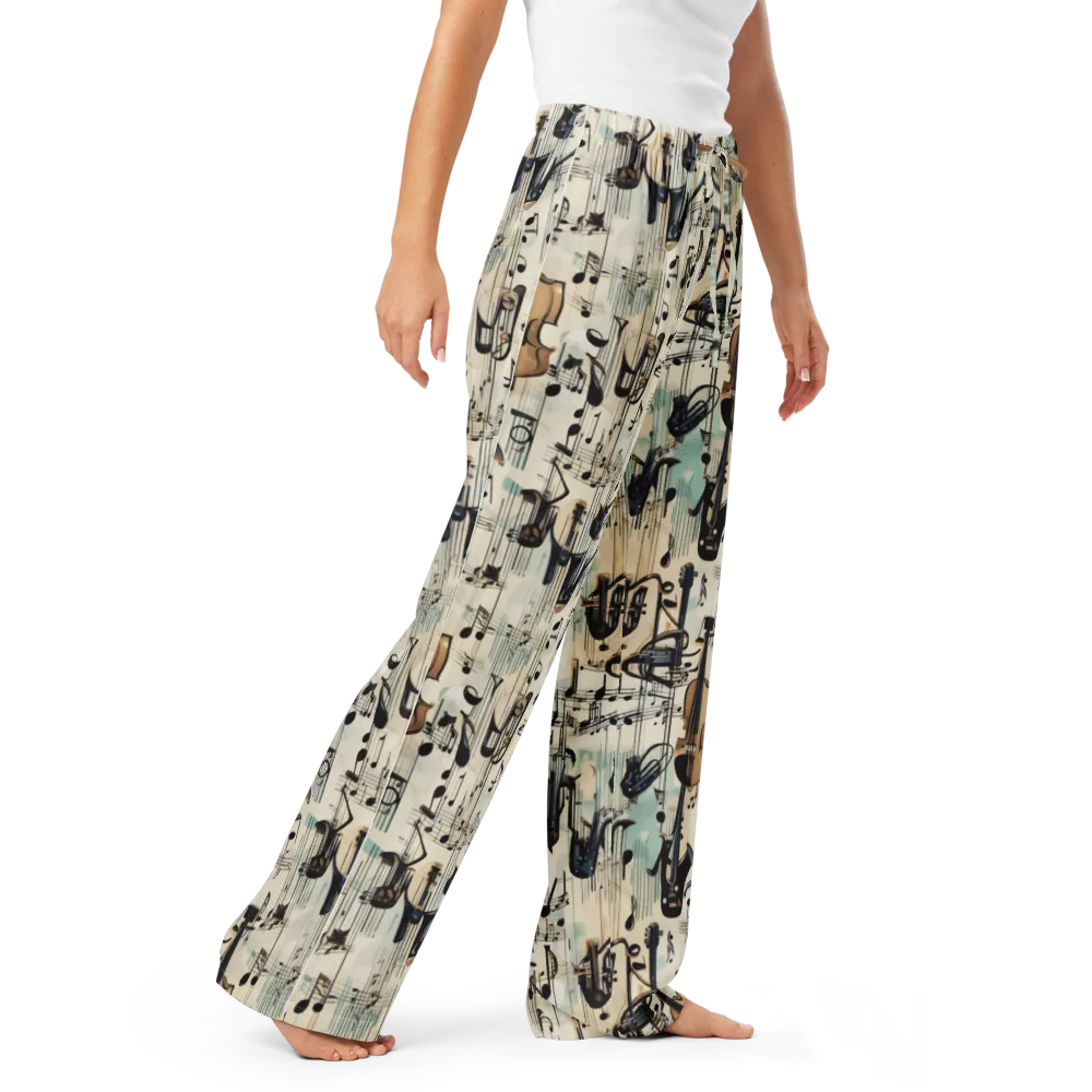 Midnight Symphony on Women's Pajama Pants — Right Front
