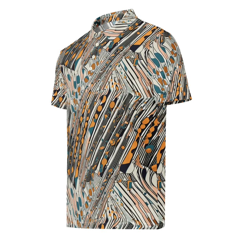 Art Deco Current on Men's Slim Fit Polo Shirt — Left Front