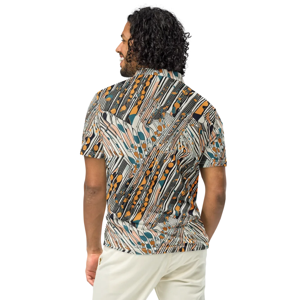 Art Deco Current on Men's Slim Fit Polo Shirt — Back