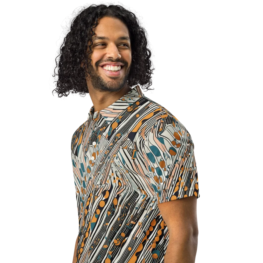 Art Deco Current on Men's Slim Fit Polo Shirt — Left Front