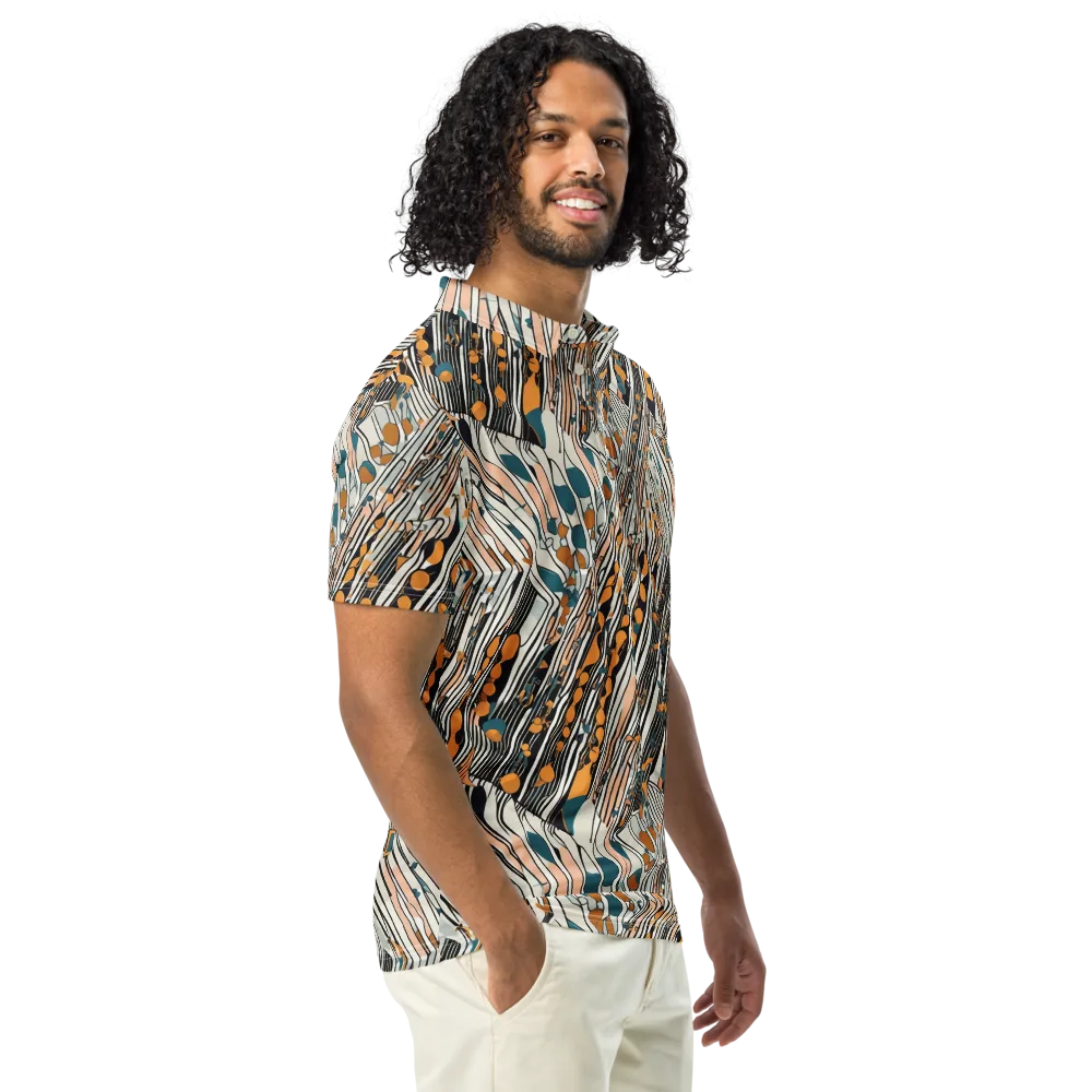Art Deco Current on Men's Slim Fit Polo Shirt — Right Front