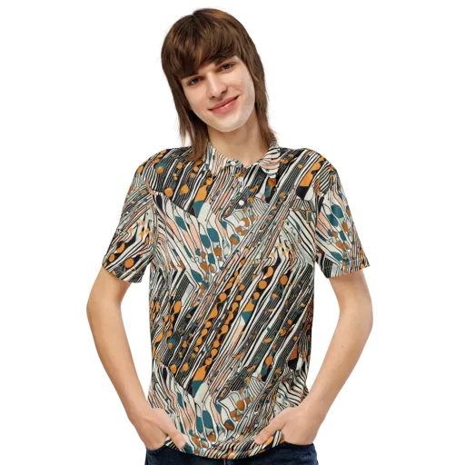 Art Deco Current on a Men's Slim Fit Polo Shirt