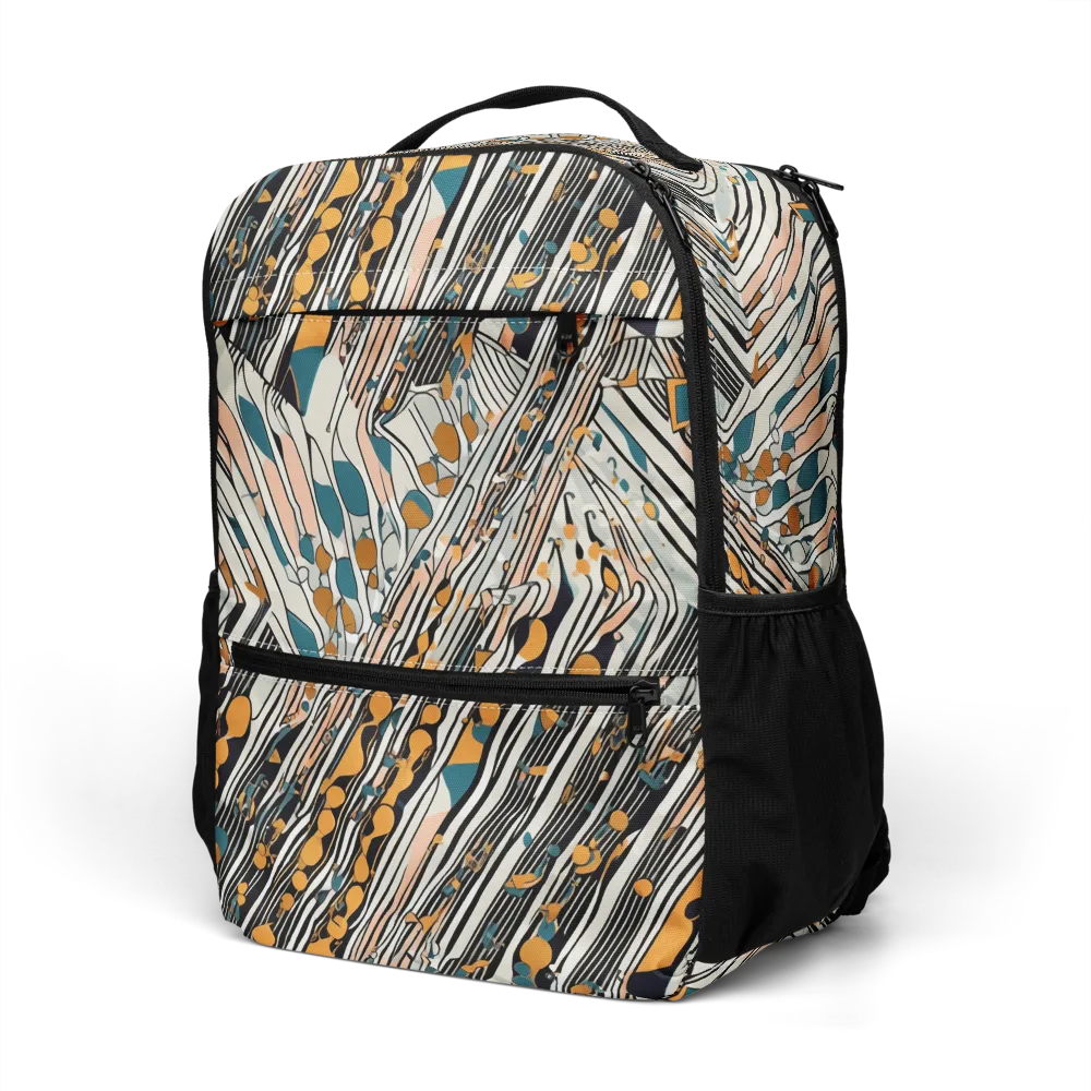 Art Deco Current on Utility Backpack — Left Front