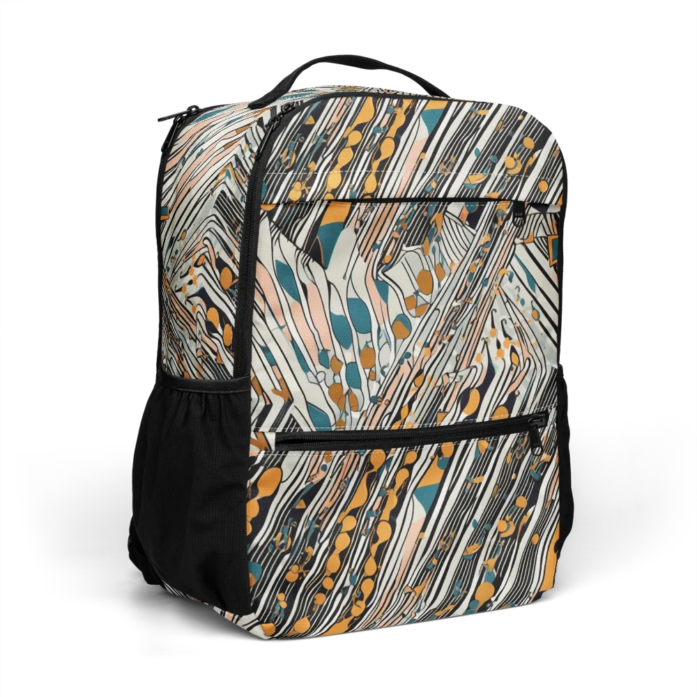 Art Deco Current on Utility Backpack — Right Front