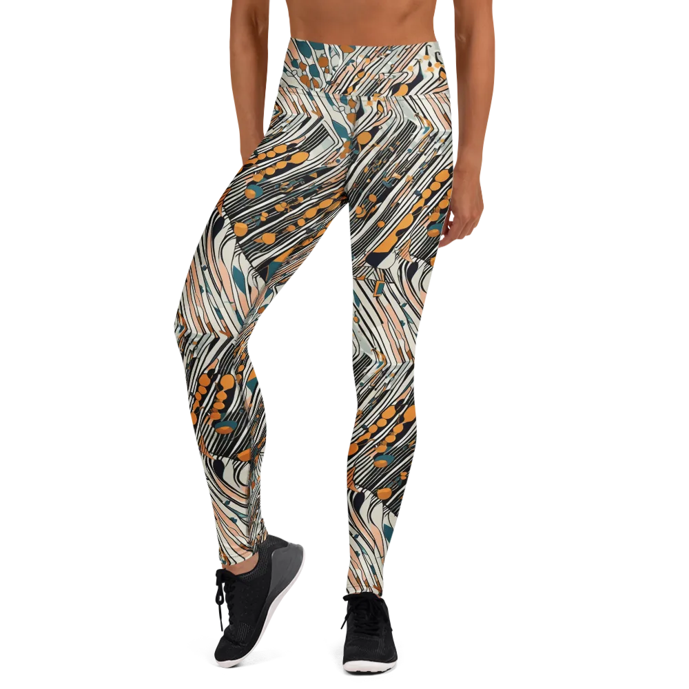 Art Deco Current on Yoga Leggings — Front