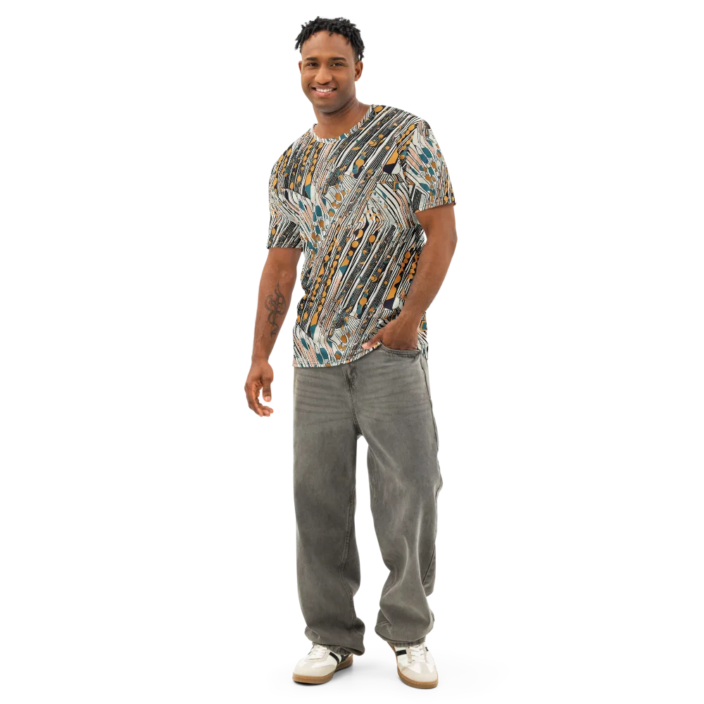 Art Deco Current on Men's Cotton Crew Neck T-Shirt — Front