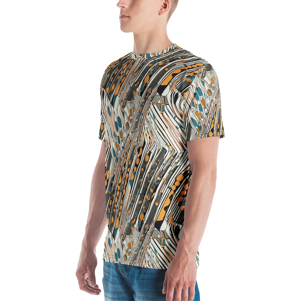Art Deco Current on Men's Crew Neck T-Shirt — Left