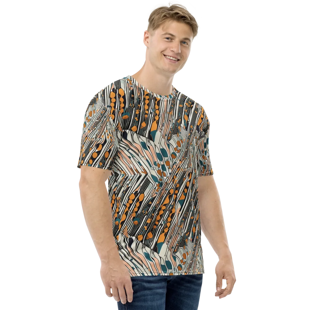 Art Deco Current on Men's Crew Neck T-Shirt — Right