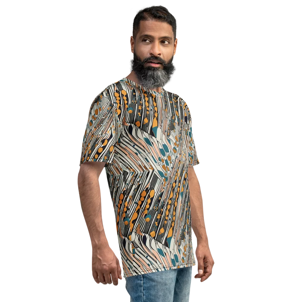 Art Deco Current on Men's Crew Neck T-Shirt — Right