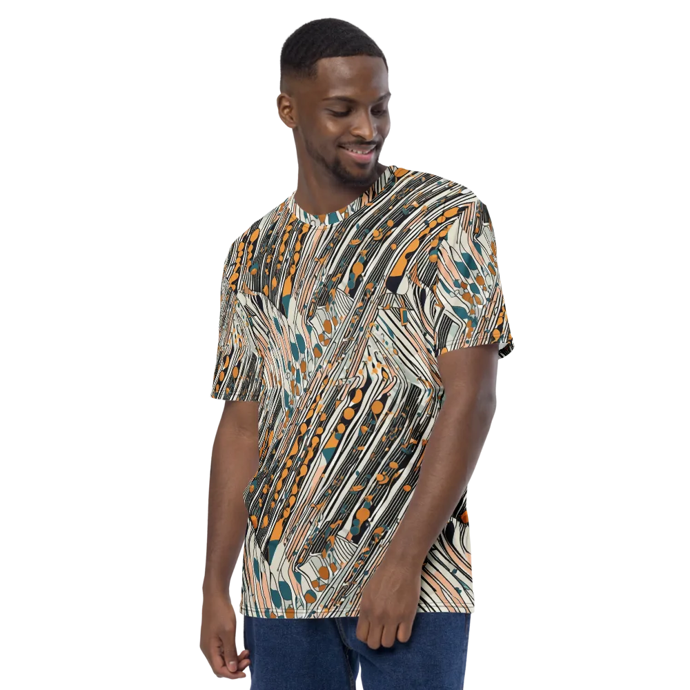 Art Deco Current on Men's Crew Neck T-Shirt — Left