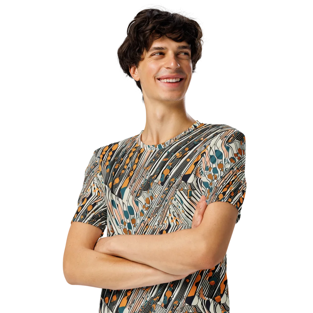 Art Deco Current on Men's Crew Neck T-Shirt — Left Front