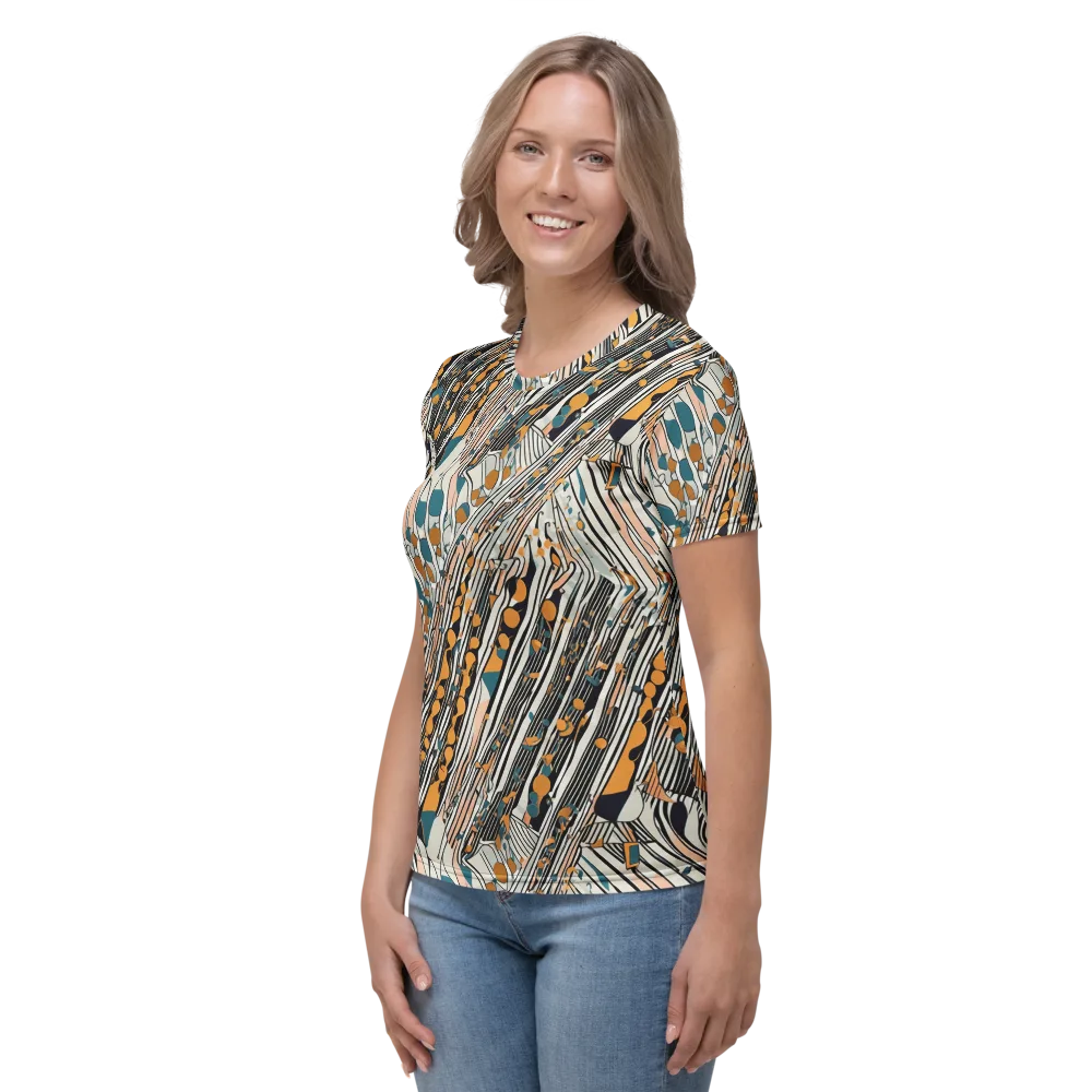 Art Deco Current on Women's Crew Neck T-Shirt — Left