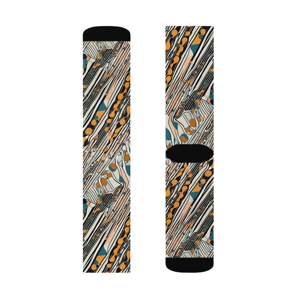 Art Deco Current on Socks — Left Sock