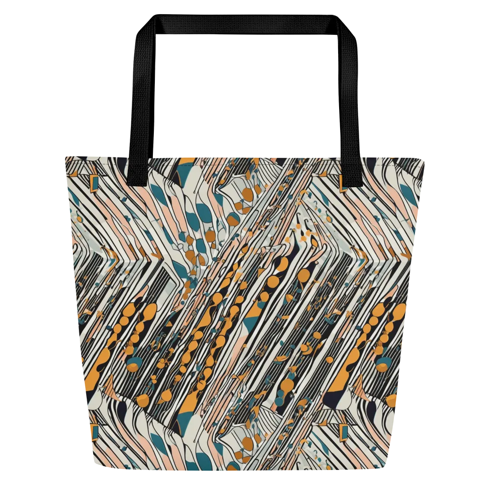 Art Deco Current on Large Tote Bag W/ Pocket — Front