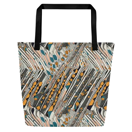Art Deco Current on a Large Tote Bag W/ Pocket