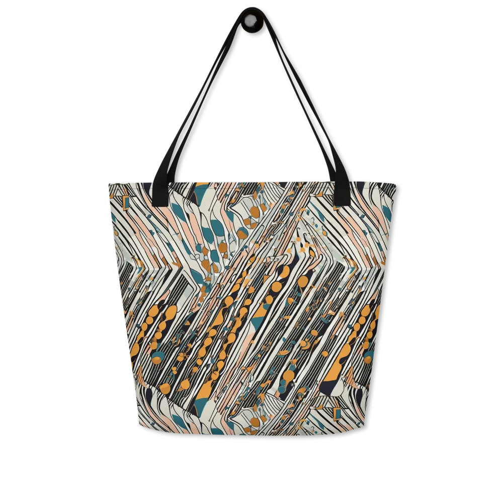 Art Deco Current on Large Tote Bag W/ Pocket — Front