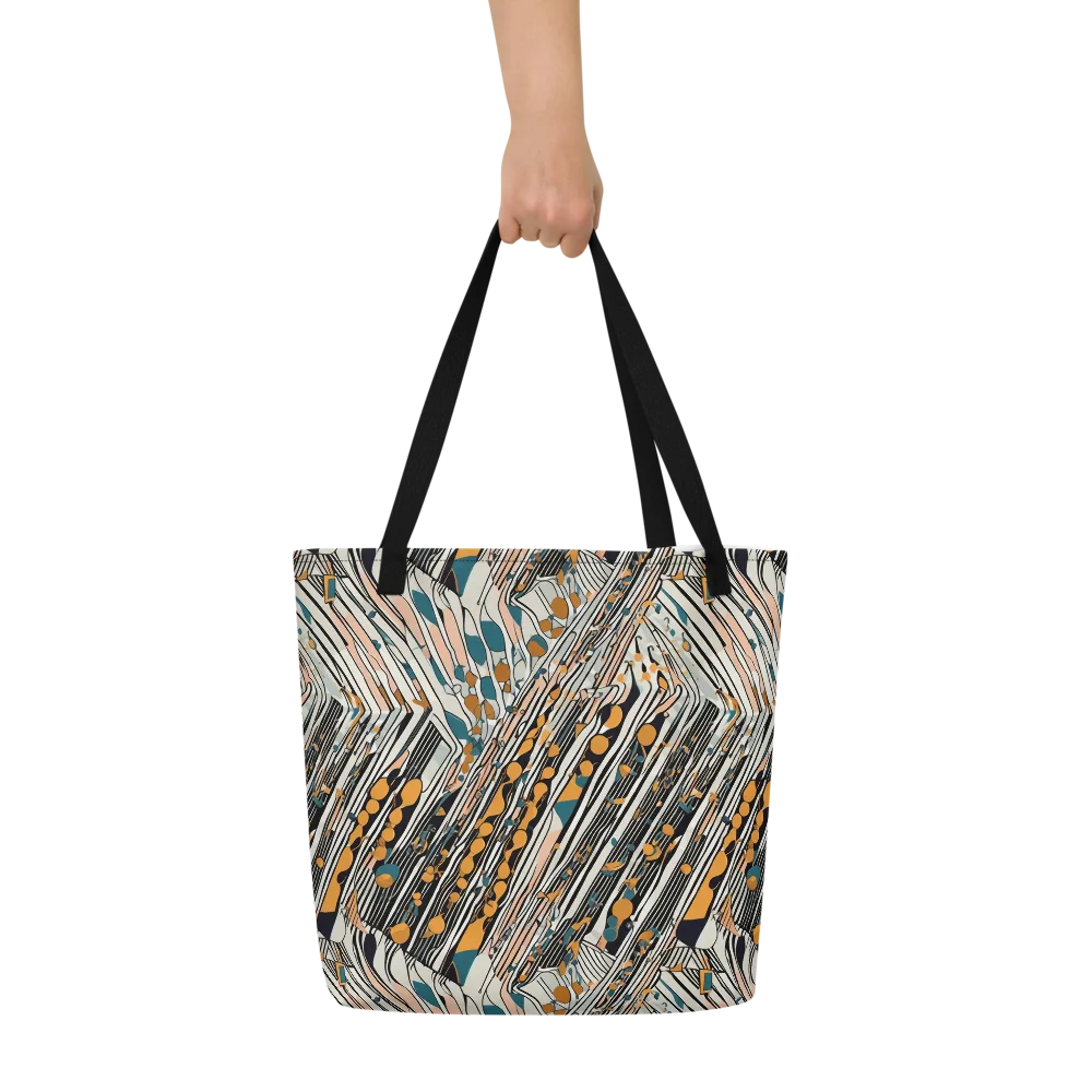 Art Deco Current on Large Tote Bag W/ Pocket — Front
