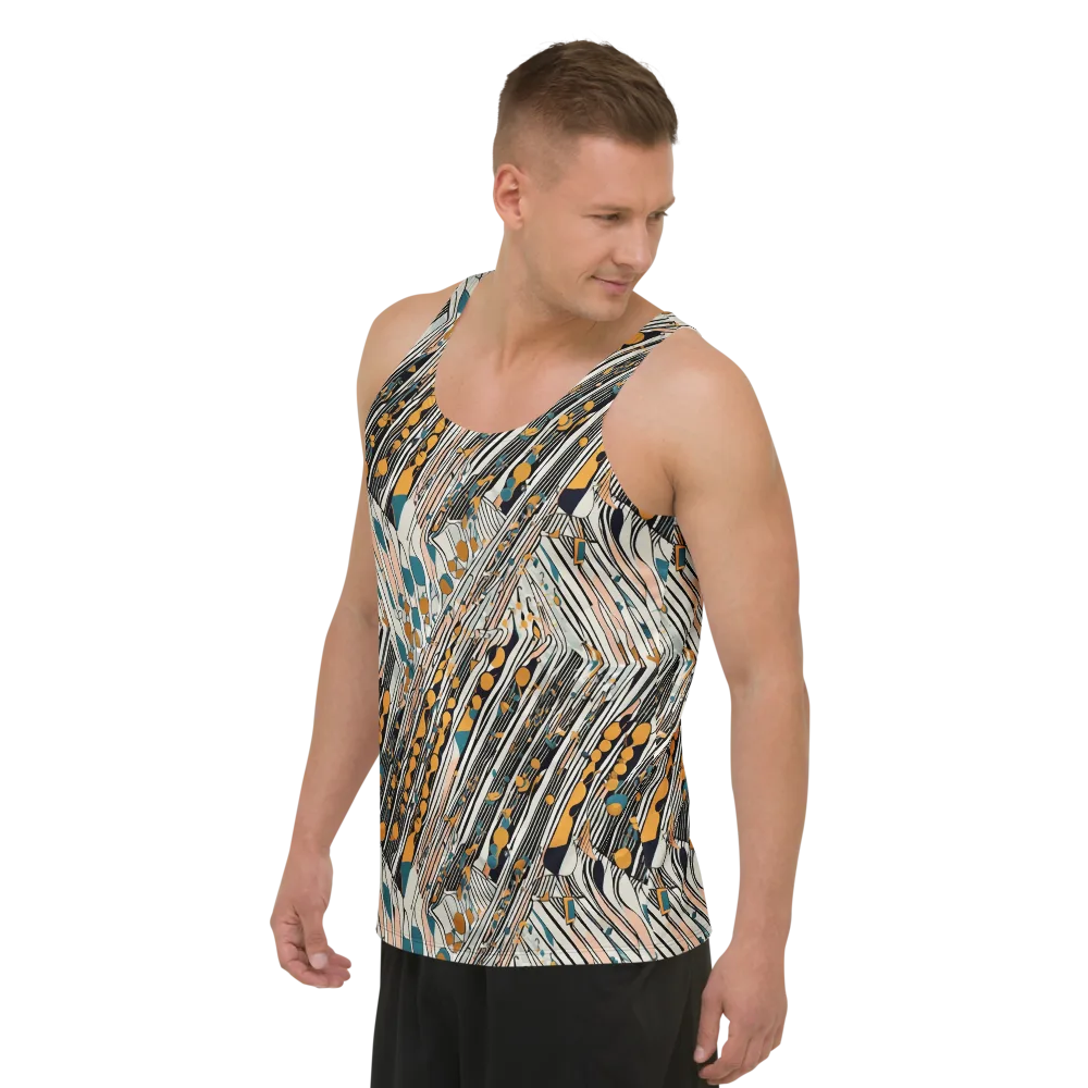 Art Deco Current on Men's Tank Top — Left Front