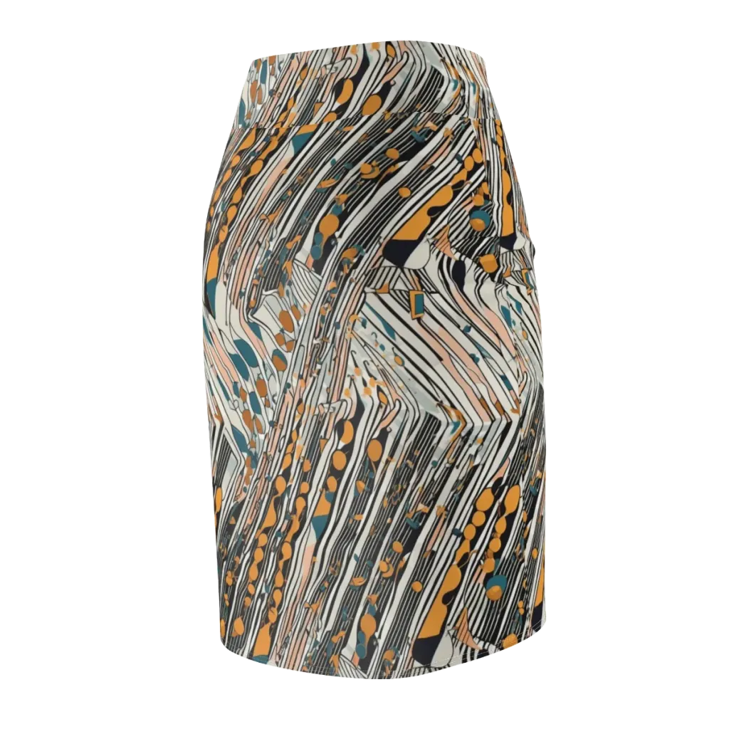 Art Deco Current on Pencil Skirt — Back Side