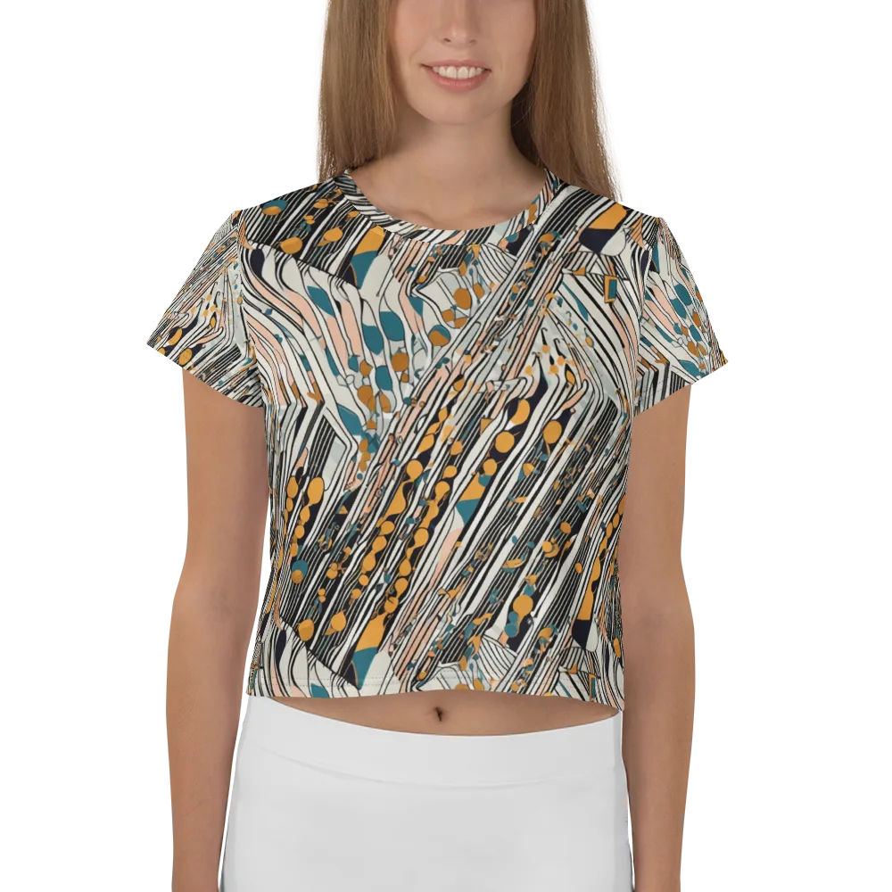 Art Deco Current on Crop Tee — Front