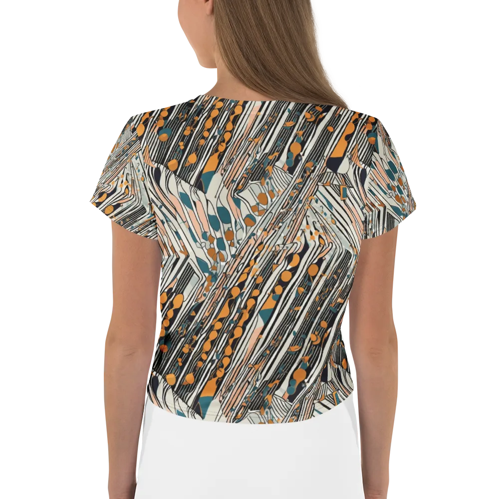 Art Deco Current on Crop Tee — Back