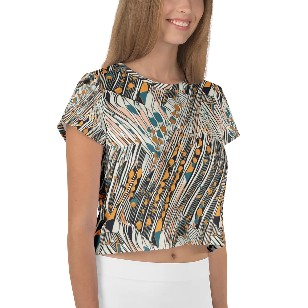 Art Deco Current on Crop Tee — Right