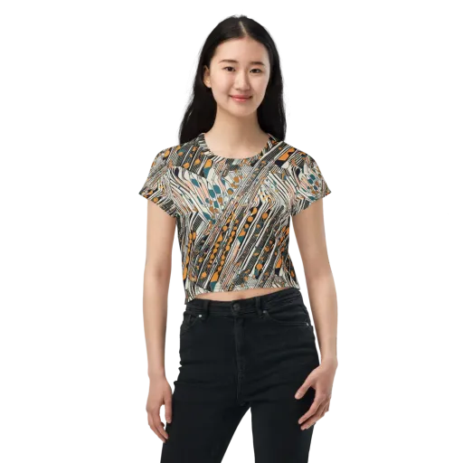 Art Deco Current on a Crop Tee