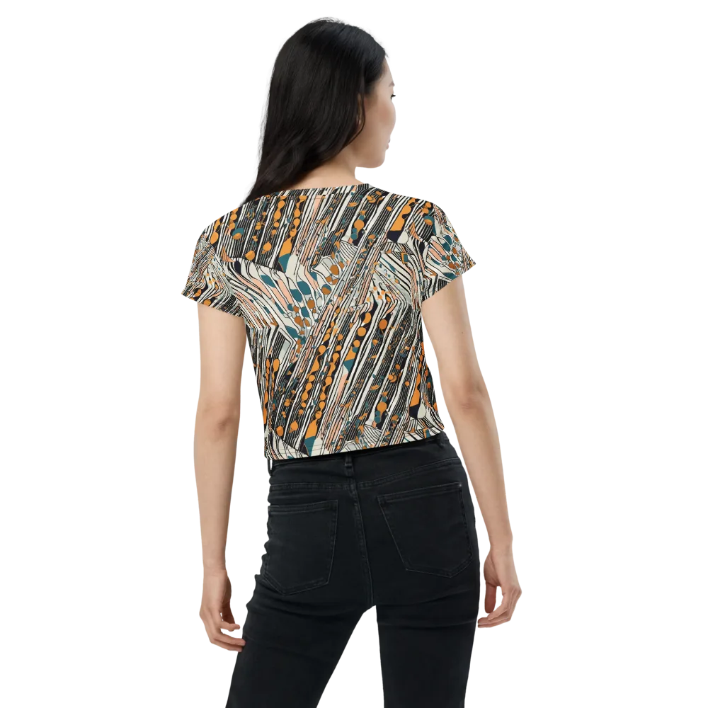 Art Deco Current on Crop Tee — Back