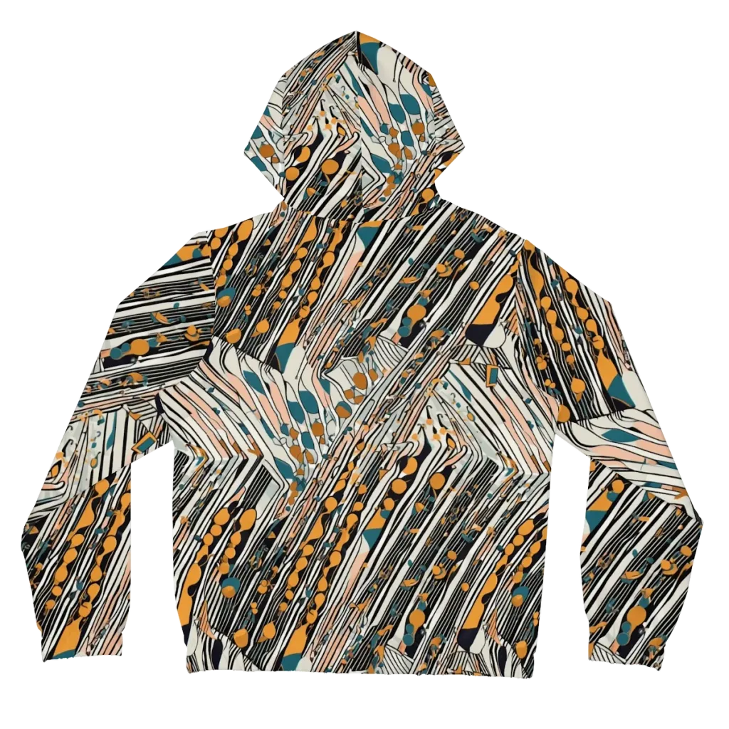 Art Deco Current on Women's Full-Zip Hoodie — Back