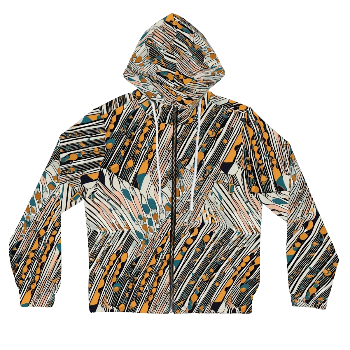 Art Deco Current on Women's Full-Zip Hoodie — Front