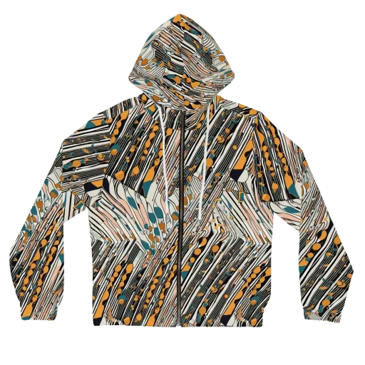 Art Deco Current on a Women's Full-Zip Hoodie