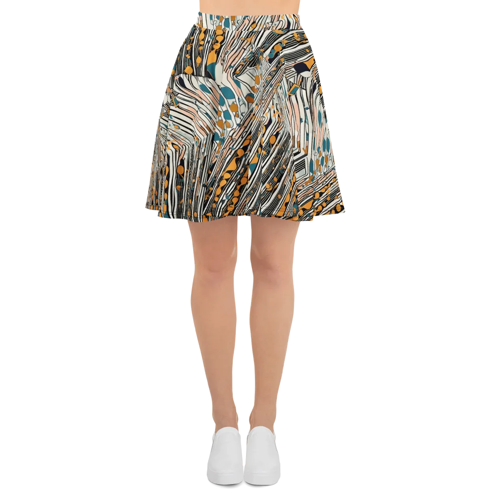 Art Deco Current on Skater Skirt — Front
