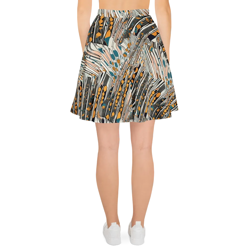 Art Deco Current on Skater Skirt — Back