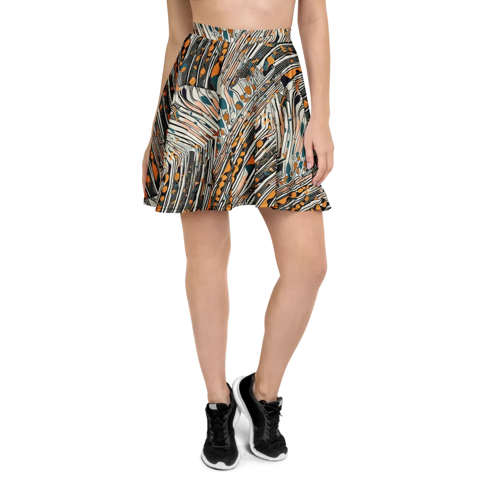 Art Deco Current on Skater Skirt — Front