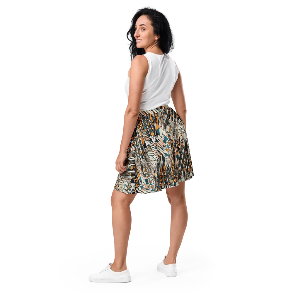 Art Deco Current on Skater Skirt — Back