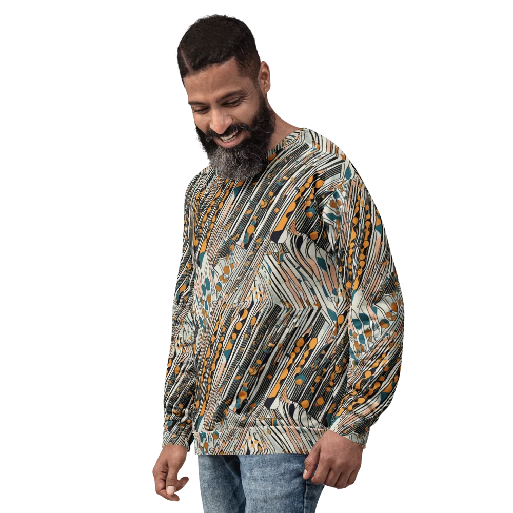 Art Deco Current on Sweatshirt — Left Front