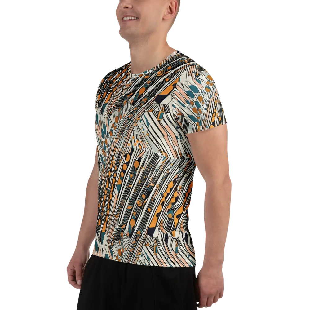 Art Deco Current on Men's Athletic T-Shirt — Left