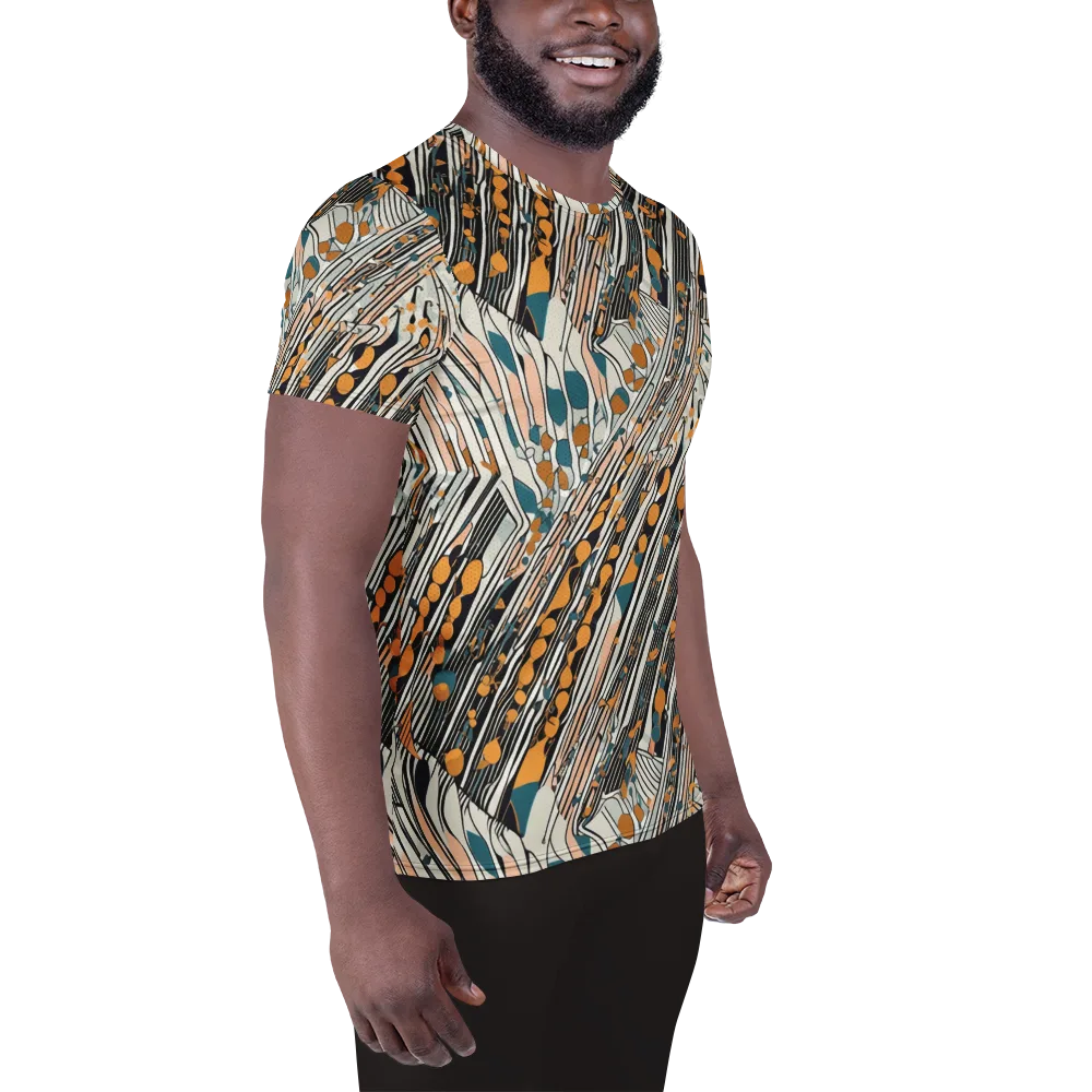 Art Deco Current on Men's Athletic T-Shirt — Right