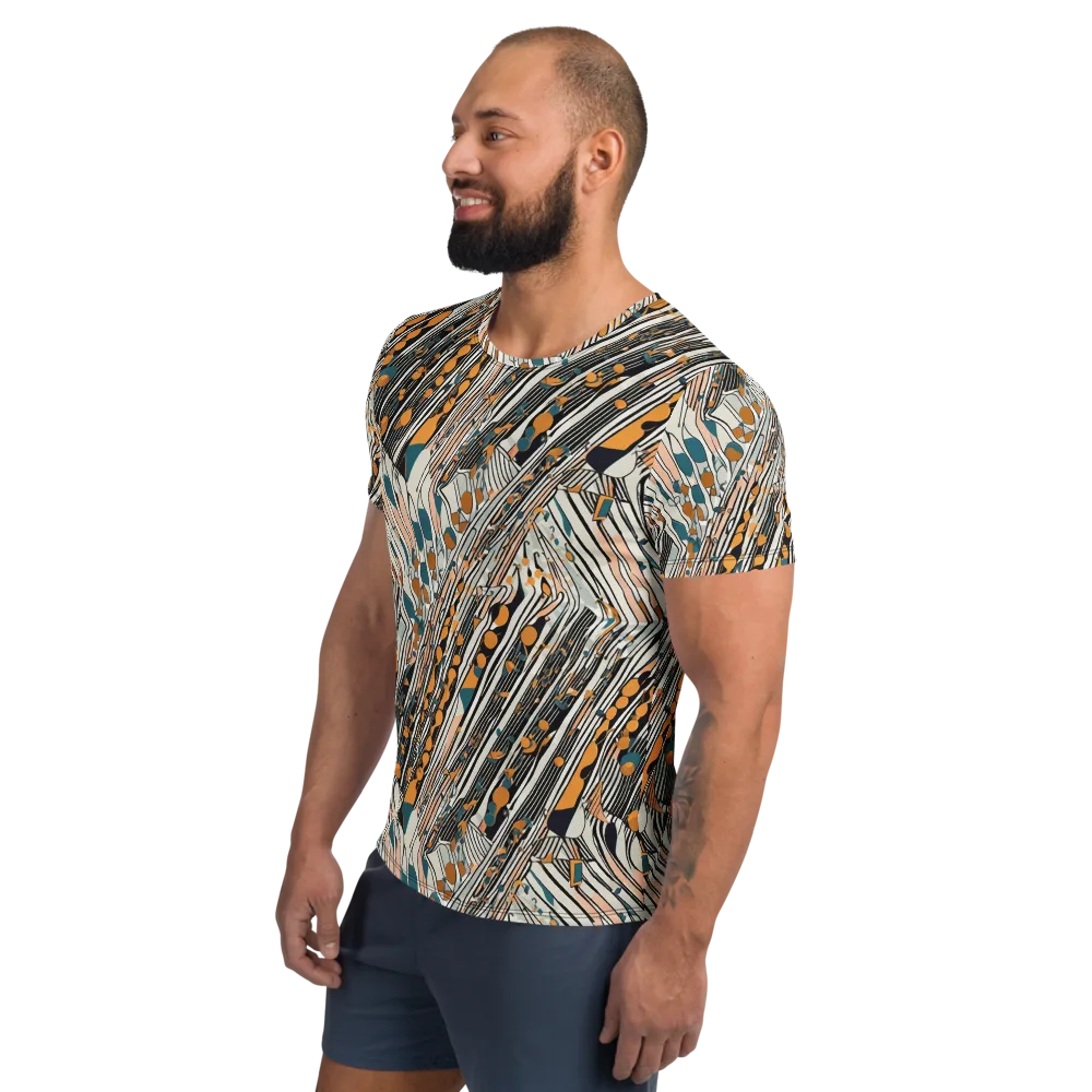 Art Deco Current on Men's Athletic T-Shirt — Left