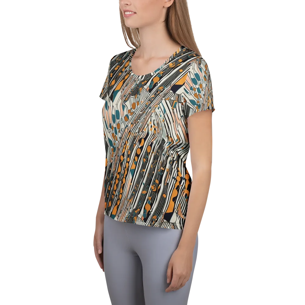 Art Deco Current on Women's Athletic T-Shirt — Left