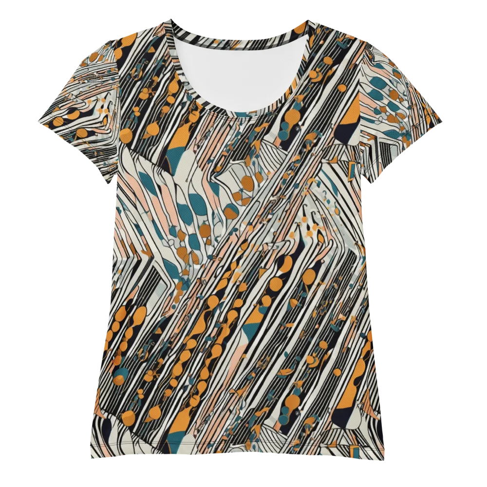 Art Deco Current on Women's Athletic T-Shirt — Front