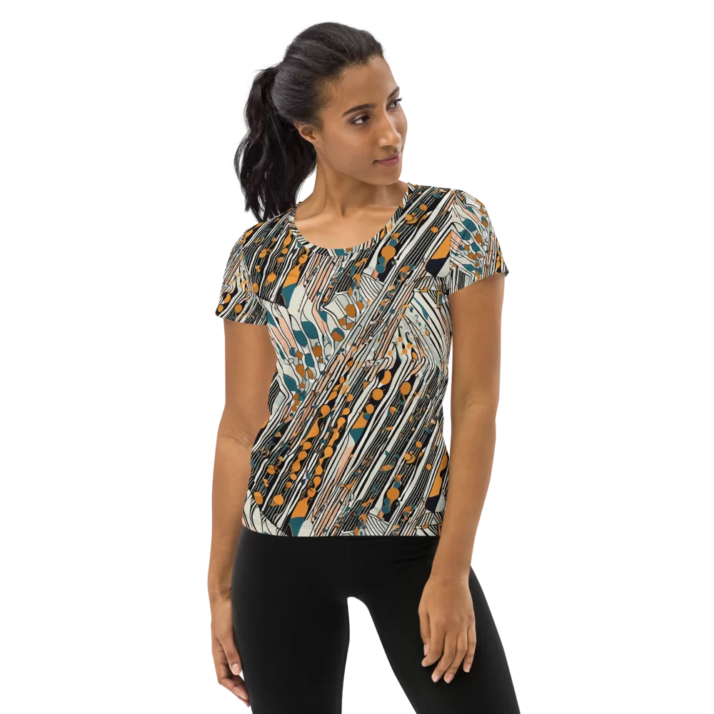 Art Deco Current on Women's Athletic T-Shirt — Front