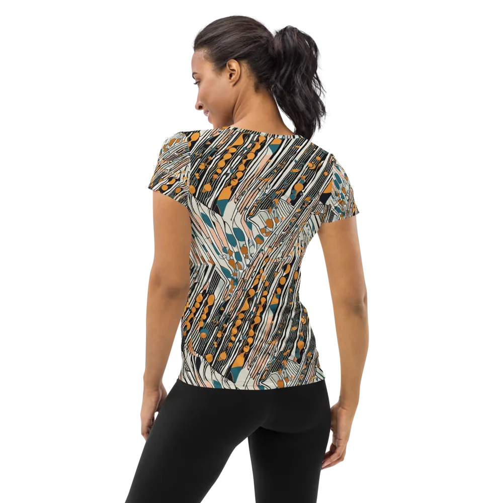 Art Deco Current on Women's Athletic T-Shirt — Back