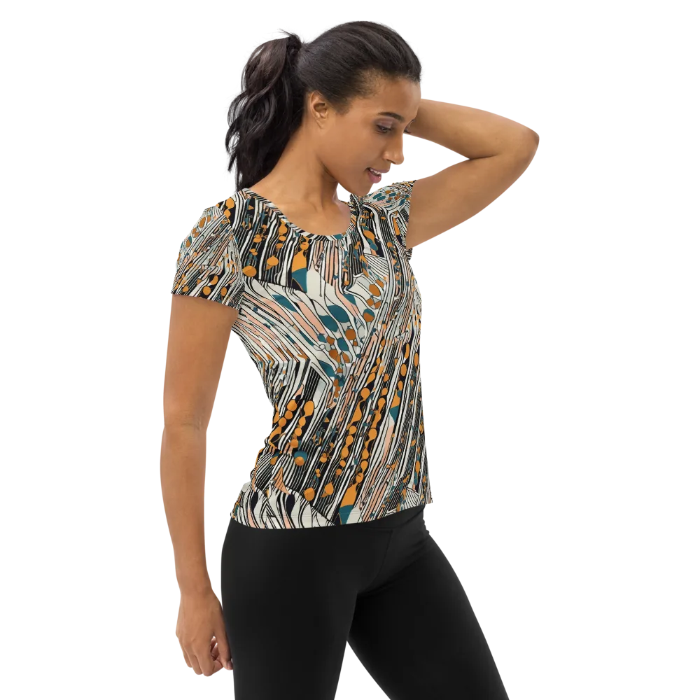 Art Deco Current on Women's Athletic T-Shirt — Right